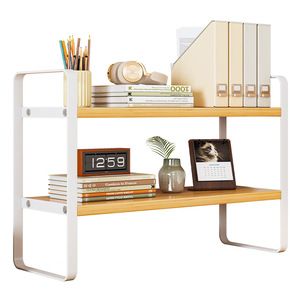 Estantería de escritorio de varios niveles, estante de almacenamiento sencillo para escritorio de oficina, librero moderno minimalista de hierro forjado para estudiantes, ahorro de espacio - Product Image 5