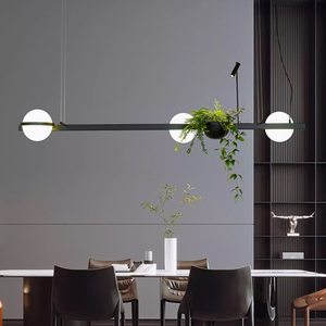 Lustre <span class=keywords><strong>en</strong></span> <span class=keywords><strong>fer</strong></span> <span class=keywords><strong>forgé</strong></span> pour plantes, éclairage décoratif pour îlot <span class=keywords><strong>de</strong></span> bar, comptoir <span class=keywords><strong>de</strong></span> salle à manger, style nordique moderne minimaliste - Product Image 1