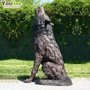 Statua del giardino del lupo della vetroresina della resina animale a grandezza naturale all'aperto di nuovo Design