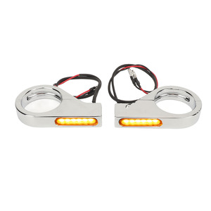 Luces Intermitentes Delanteras para Horquilla, Luces de Circulación Diurna de Color Ámbar para CB1000R CB1300 CB600F <span class=keywords><strong>CBF600</strong></span>, Carcasa Plateada - Product Image 5
