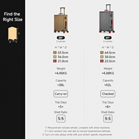 Valise vintage en alliage d'aluminium et de magnésium avec rivets, poignée en cuir, roulettes silencieuses pivotantes, bagage pour femme, OEM ODM