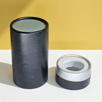 Tube en papier vide de 100 ml pour parfum, boîte cadeau, emballage rond pour cosmétiques et soins de la peau, boîte à parfum cylindrique en cuir noir de luxe de 30 ml