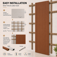 Panneau de grille extérieur MORLENX en bois grainé brun, résistant aux intempéries, à faible entretien, pour façade extérieure