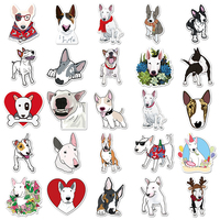 50 Uds gran oferta Animal perro dibujos animados pegatina UV impresión personalizada troquelado vinilo decorativo Bull Terrier pegatina