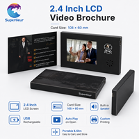 Brochure vidéo promotionnelle mince et rechargeable avec écran LCD 2,4 pouces 320x240, interrupteur magnétique et lecture automatique pour branding d'entreprise