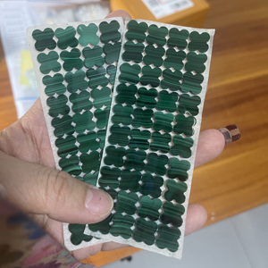 Piedra trébol de malaquita trébol de cuatro hojas piedra Concha ágata Natural conjunto de joyería personalizada ágata roja ágata yemení Ojo de Tigre - Product Image 3