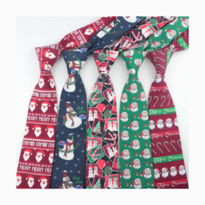 Christmas Tie Men's Fashion Casual Fancy Snowflake Cotton Professional Necktie Santa Claus Ties 8cm Width Snowman Neckties - Product Image 1