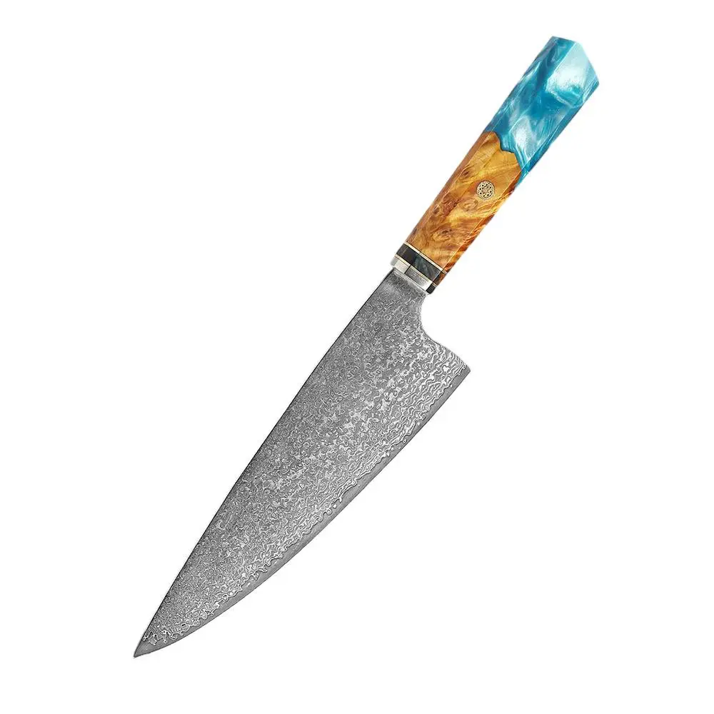 Coltello da macello in acciaio damasco 8 "coltello da cuoco affilato da cucina per affettare filetti di taglio di carne Utility vendite dirette in fabbrica