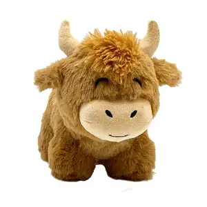 Peluche de vaca de montaña escocesa, animales de peluche, juguete de peluche de granja suave, juguete de peluche de vaca de montaña para regalos de cumpleaños