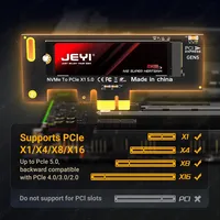 Tarjeta de Expansión JEYI PCIe5.0 X1 NVMe de 32Gbps, PCB con Refrigeración Hueca para SSD M.2 2280/60/42/30, Compatible con Windows, Linux, macOS, Venta al Por Mayor