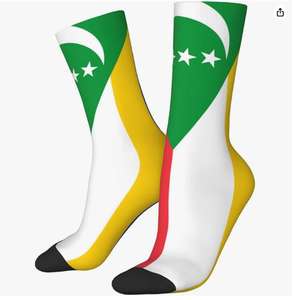 Chaussettes longues décontractées de haute qualité avec drapeau des Comores imprimé pour femmes et hommes, confortables, élastiques, respirantes et douillettes - Product Image 1
