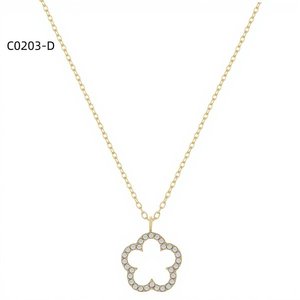 Collier pendentif Amy Amy plaqué argent, zircone cubique, forme de fleur, style classique, bijoux pour femmes, cadeau, à porter au quotidien - Product Image 4