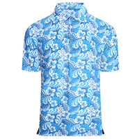 Kaos Golf Lengan Pendek Pria Gaya Hawaii Kasual, Bahan Polyester, Bernapas, Menyerap Keringat, Dapat Dicuci Mesin
