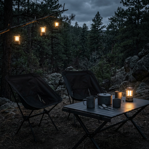 Silla Táctica Resistente a la Intemperie Kermit, Silla Plegable Reforzada de Color Negro Mate, Estilo Industrial, Silla de Exterior con Panel de Velcro - Product Image 4