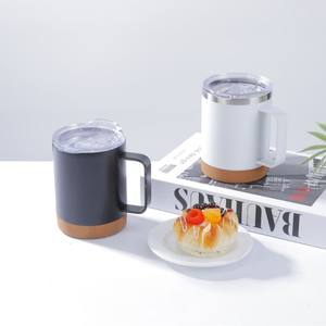 Vaso de Acero Inoxidable Yongkang 304, Recto, Doble Pared, Aislado al Vacío, con Asa y Base de Corcho, para Viajes - Product Image 5