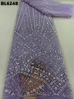 Nouvelle mode de robe de mariée perlée faite à la main robe de soirée en tulle maille luxueuse perle tissu en dentelle perlée