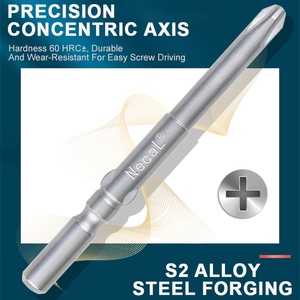 Punta per Cacciavite Phillips <span class=keywords><strong>Serie</strong></span> Necal 801, Acciaio Legato S2, Magnetica, Attacco da 5mm, per Cacciaviti Elettrici - Product Image 4