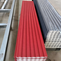 Panneau sandwich moderne pour mur extérieur de maison préfabriquée, 16-25 mm, âme en PU, panneau métallique sculpté, étanche et ignifuge