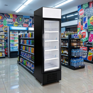 ตู้แช่เครื่องดื่มแบบประตูเดียว หน้าจอดิจิตอล ระบบพัดลมระบายความร้อน ควบคุมอุณหภูมิคงที่ สำหรับเครื่องดื่มชูกำลัง ใช้ในเชิงพาณิชย์ - Product Image 1