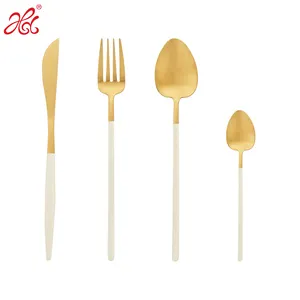 10Off B416 Hongda Multi Color High Quality Food Grade Stainless Steel Metal Spoon And Fork