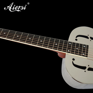 Aiersi Brand Glossy Chrome Plated Brass Resonator Guitar O Style Single Cone Acoustic Biscuit Bluegrass Musical <b>Instrument</b> - Product Image 4