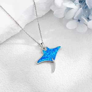Collar con colgante de plata esterlina 925 Opal Manta <span class=keywords><strong>Ray</strong></span> Sting <span class=keywords><strong>Ray</strong></span> Hawaiian Beach Jewelry Charm - Product Image 3