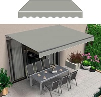 Auvent de patio rétractable moderne avec tissu de remplacement imperméable pour le soleil et la pluie et matériau de voile en polyester à cadre métallique