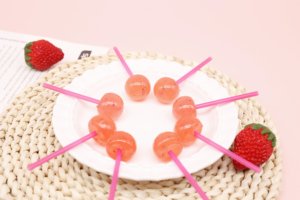 Caramelos Esféricos de Jugo de Frutas Lácticas con <span class=keywords><strong>Semillas</strong></span> de Chía, Sabor Fresa, Venta al Por Mayor de Fábrica OEM/ODM, Personalizados - Product Image 2