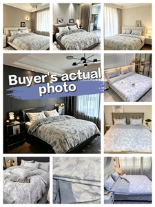 Juego de Cuatro Piezas con Estampado de Paisaje Estilo Francés, Funda de Edredón Transpirable y Refrescante, Apta para Hoteles y Villas de Lujo - Product Image 5