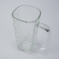 Verres à bière en verre de style INS simples avec poignée, corps droit pour café, jus, thé