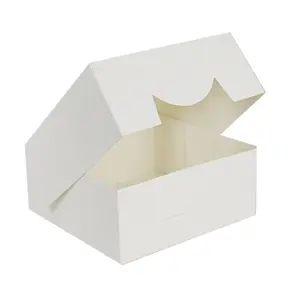 Oem定制标志印刷食品级白卡纸批发白色蛋糕带盖