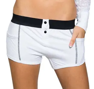 Individuelles Logo Damen Boxershorts 2024 Shorts für Damen schwarz Knopfleiste Unterwäsche klassisch mit Schleife Damen Boxershorts