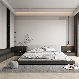 Factory Direct Minimalist Wooden <strong>Bedroom</strong> Furniture Set Custom Bed Frame Wardrobe Bedside Modular Integrated Cabinet Storage <strong>Unit</strong> - Product Image 2
