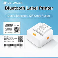 DETONGER P1 Printer Label termal tanpa tinta 20-58mm label warna kode QR harga Tag mesin Printer