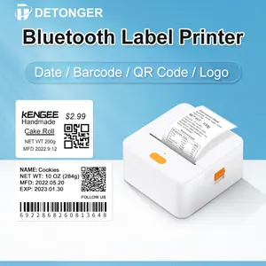 DETONGER P1 Inkless Thermal Label Drucker 20-58mm Farbe tikett Barcode QR Code Preis schild Drucker maschine