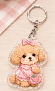 Porte-clés en acrylique motif chiot de dessin animé, pendentif mignon Corgi, <span class=keywords><strong>Spitz</strong></span>, Pug, <span class=keywords><strong>chien</strong></span>, imprimé double face, pour sac, porte-clés animal - Product Image 6