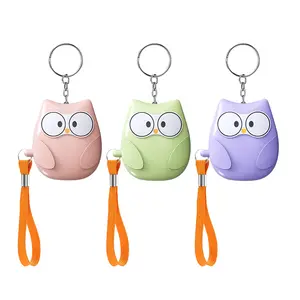 Safety personal alarm siren key chain for women emergency owl shaped personal self defense security alarm keychain