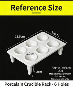 Support à creusets en céramique à 6 trous, support à creusets en porcelaine de Tangshan, support à creusets de 30 ml, support à creusets à 9 trous, support à creusets de laboratoire de 50 ml - Product Image 2