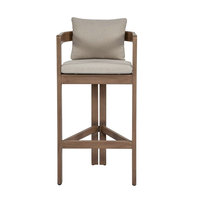 Tabouret de bar moderne en teck massif de style nordique, résistant à l'eau, pour intérieur et extérieur, idéal pour îlot de cuisine, restaurant, terrasse, meubles de jardin