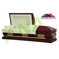 ANA Wholesale Manufacturers Cercueil en métal de style américain pour adultes, en acier de calibre 18, avec accessoires en forme de dôme