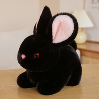 Peluche de lapin réaliste personnalisée, jouet anti-stress, animal en peluche doux personnalisé, poupée lapin, cadeau OEM, design personnalisé, 100% polyester