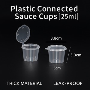 Sauce à tremper Petits gobelets en plastique Boîte d'emballage à emporter en gros Tasse à sauce ronde en plastique jetable Assaisonnement épaissi - Product Image 3