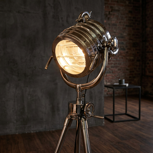 Lampe de sol vintage en métal, design trépied cylindrique, style industriel, luminaire de décoration pour la maison - Product Image 2
