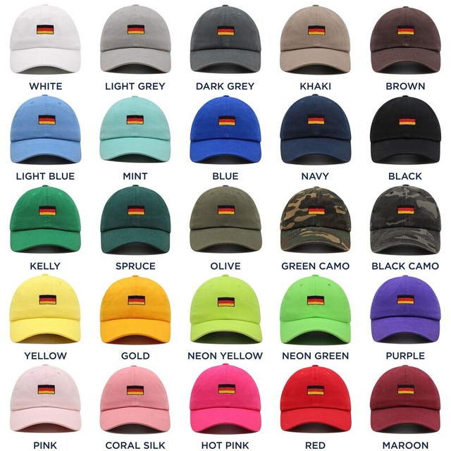 Wholesale High Quality Custom 6 Panel German Flag Embroidery Logo Baseball Cap Sport Running Dad Gorras 100% Acrylic