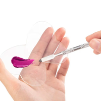 Palette de maquillage en plastique transparente 2 pièces avec miroir et pinceau plat pour salons de beauté et maquilleurs professionnels – Nouveauté très demandée en Chine