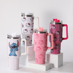 Venta al por mayor taza de coche aislada fresca de dibujos animados 40 oz taza aislada personalizable resistente a caídas de gran capacidad - Product Image 1