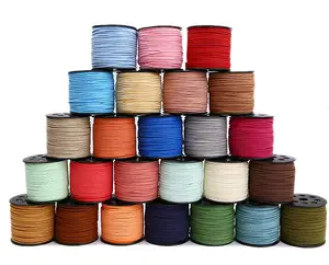 Wholesale 27 Colors Faux Flat Leather Cord 1.5mm Thickness Suede Leather Cord For Necklace Bracelet Diy Making