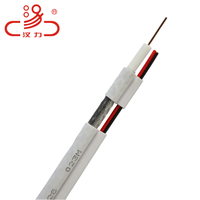 Tembaga/CCS RG6 + 2 kabel koaksial kamera CCTV kabel daya dan komunikasi kinerja tinggi RG6 + 2 kawat daya inti