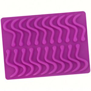 Molde de silicona ecológico de 20 cavidades con forma de serpiente para chocolate, caramelos blandos, fudge y resina, muestra gratuita de fábrica, OEM/ODM - Product Image 3