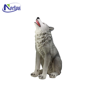 Wolf garden <strong>statues</strong> sculpture Hot sale outdoor popular design resin crafts <strong>howling</strong> life size - Product Image 3